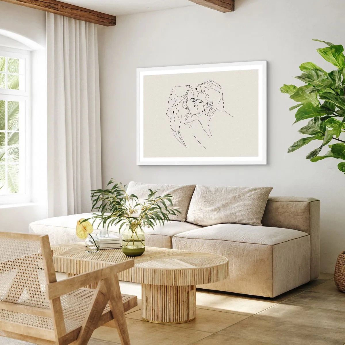 Plakat i hvid ramme - Forviklet i følelser - 100x70 cm