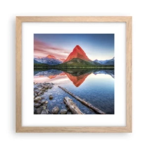 Plakat i ramme af lyst egetræ - Varme og kulde - 30x30 cm
