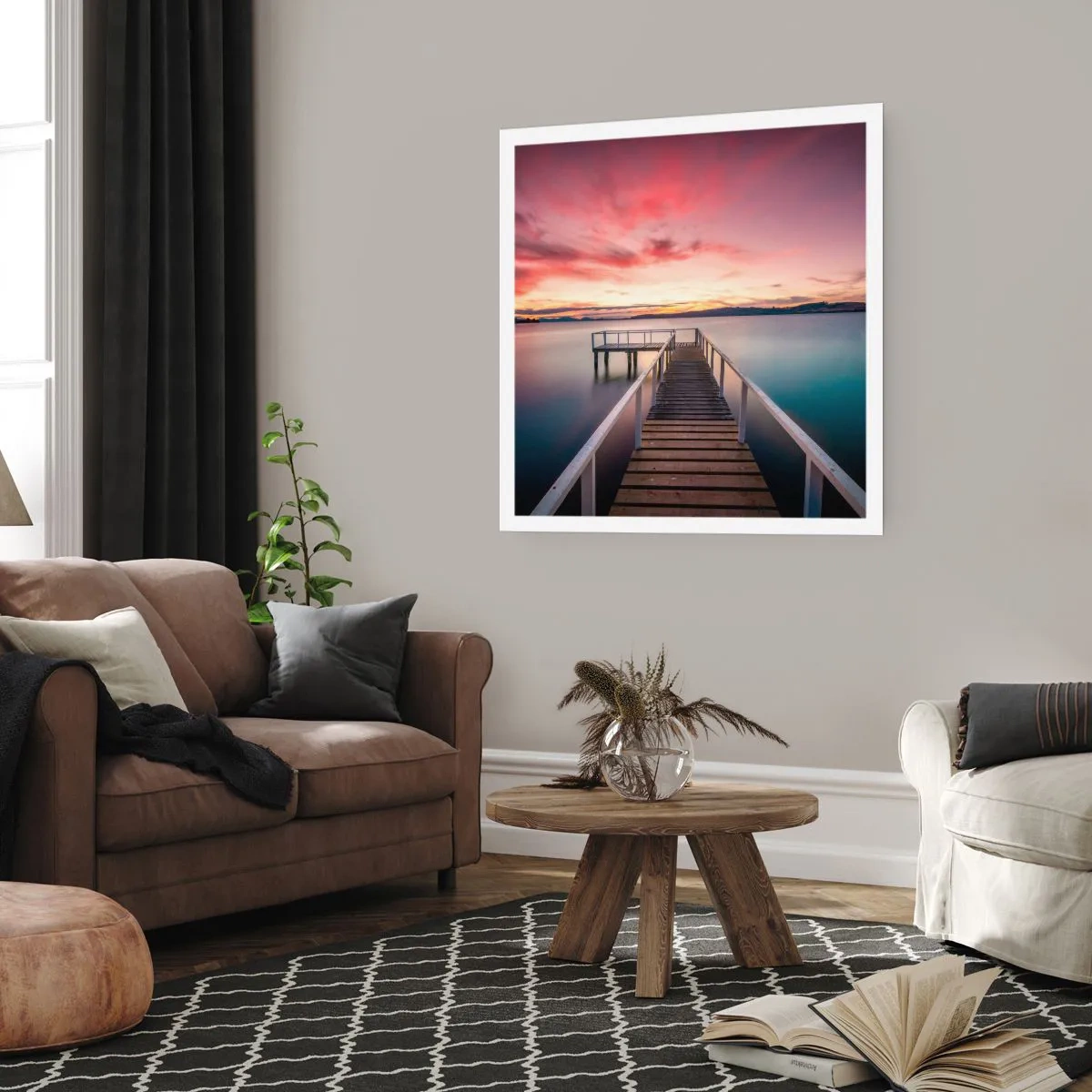 Plakat - Aftenens blide flamme - 30x30 cm