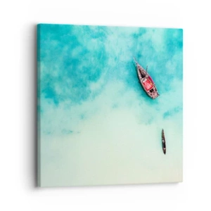 Lærredstryk - Billede på lærred - For på Zanzibars strande, når det overskydende vand... - 30x30 cm