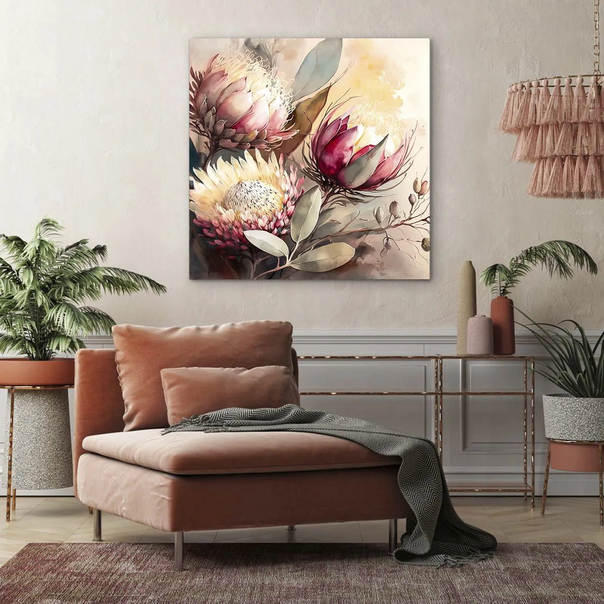 Lærredstryk - Billede på lærred - I profil og en face - 50x50 cm