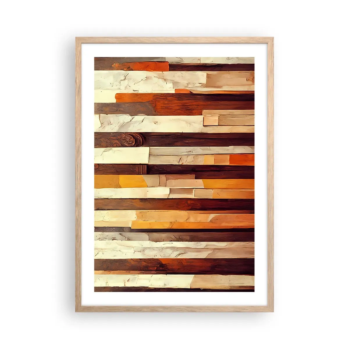 Plakat i ramme af lyst egetræ - Hymne af skovens træer - 50x70 cm