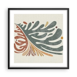 Plakat i sort ramme - Flerfarvet blad - 50x50 cm