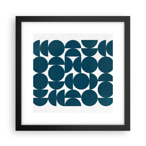 Plakat i sort ramme - Cirkler og halvcirkler - 30x30 cm