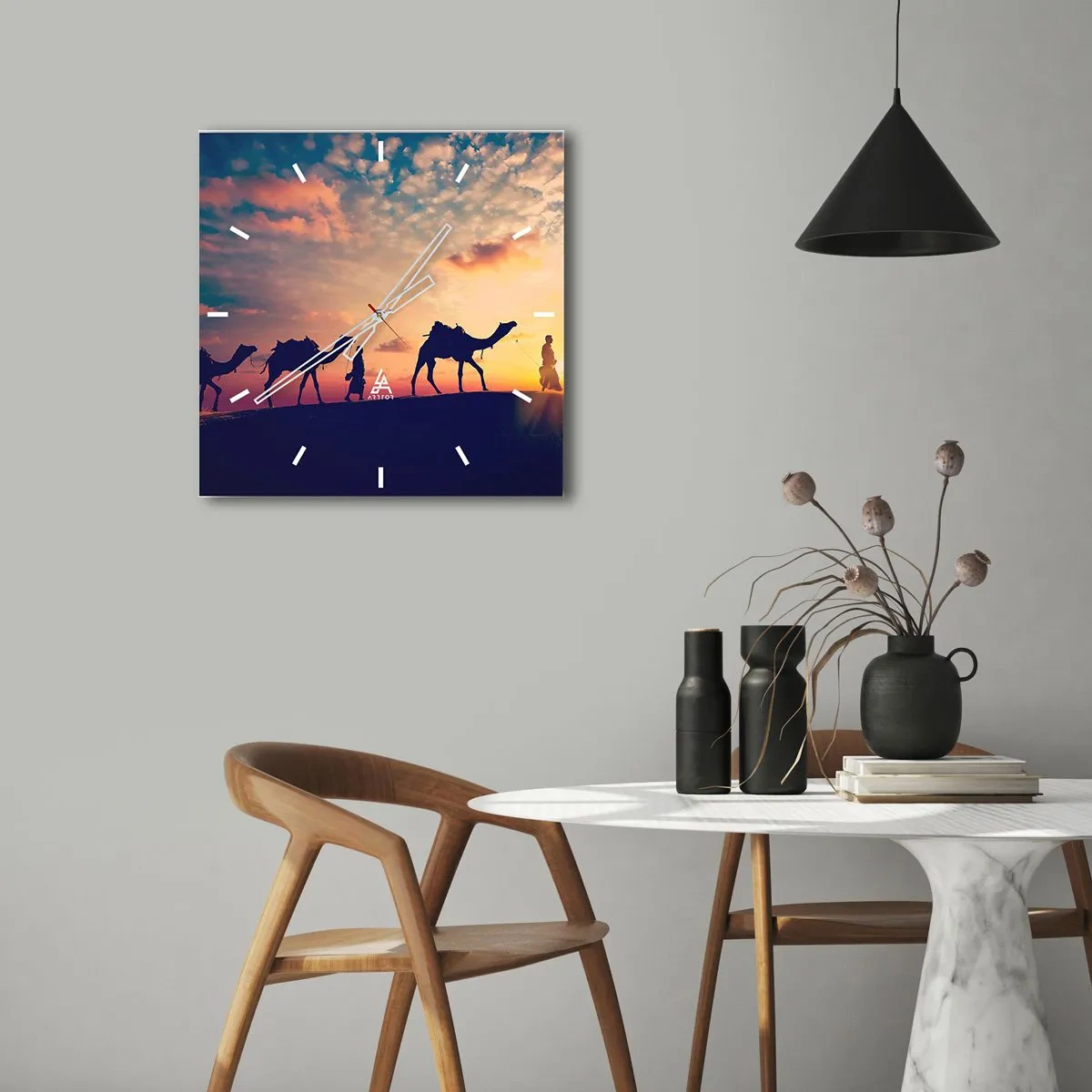 Vægur, Uret - Orientens mystiske ånd - 30x30 cm