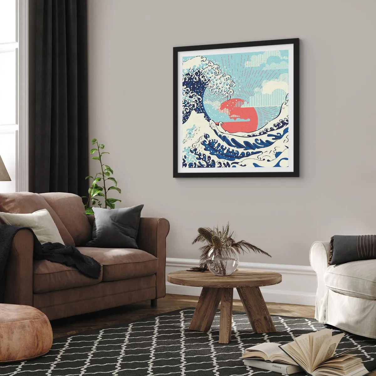 Plakat i sort ramme - Fra japanske inspirationer - 40x40 cm