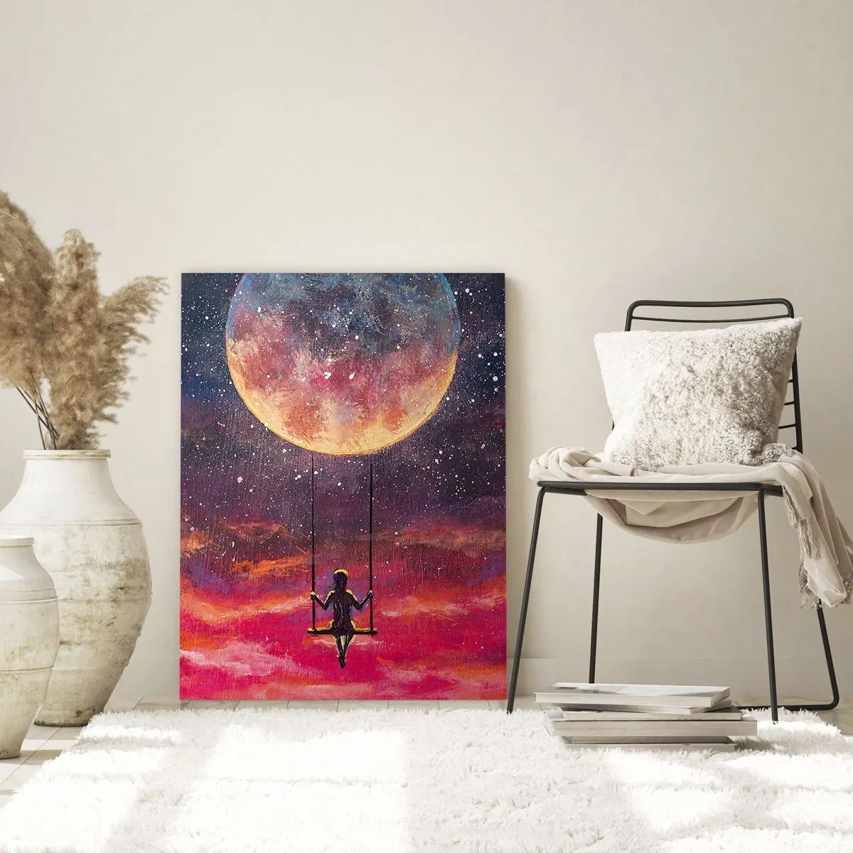 Billede på glas - Glæd dig i skyerne - 80x120 cm