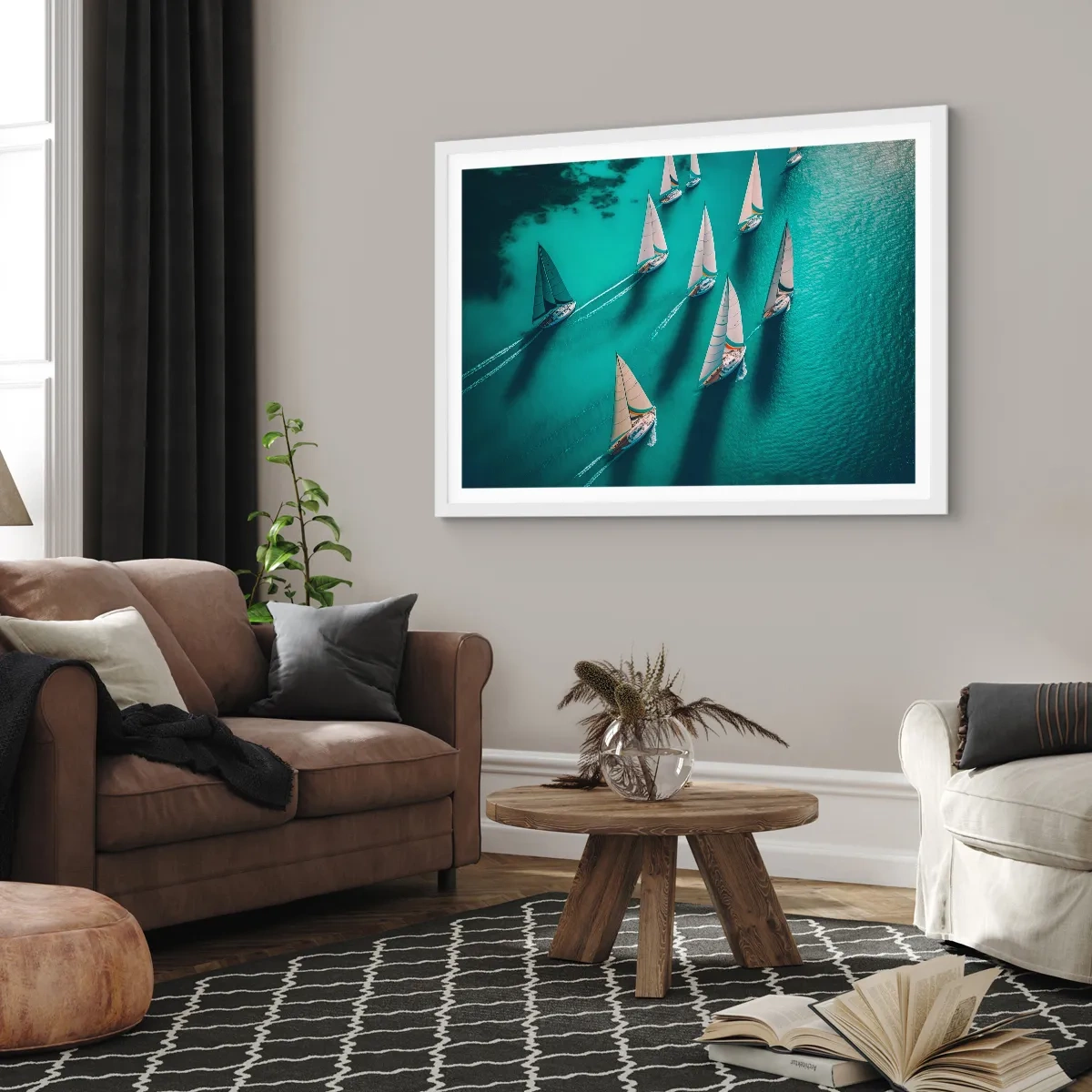 Plakat i hvid ramme - Konkurrerer med vinden - 40x30 cm