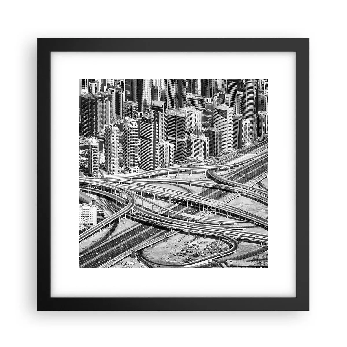 Plakat i sort ramme - Dubai - den umulige by - 30x30 cm
