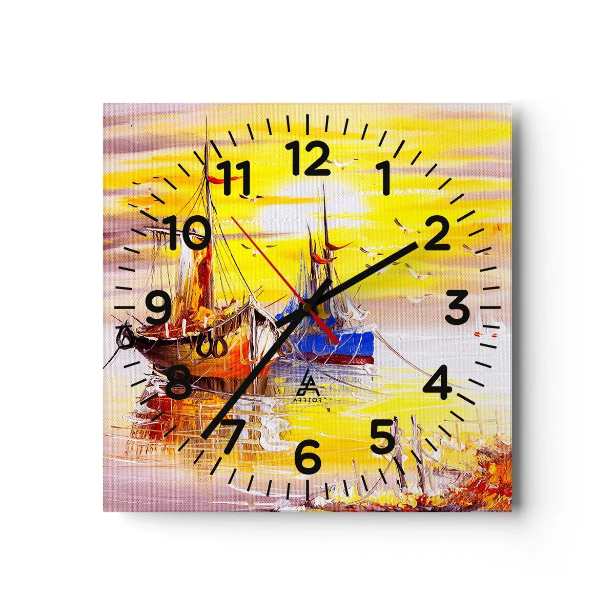 Vægur, Uret - Et velfortjent hvil i havnen - 30x30 cm