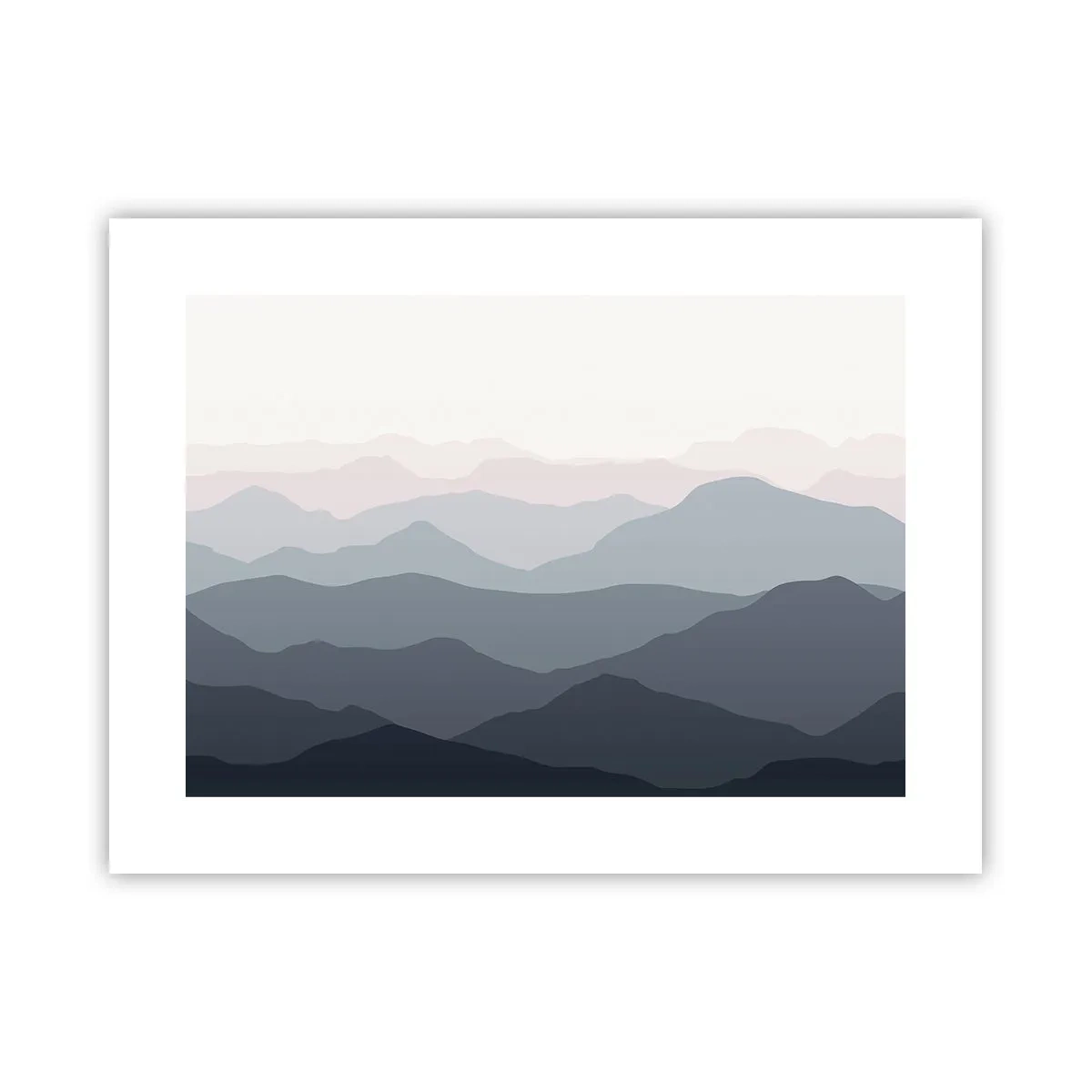 Plakat - Bølger af bjerge - 40x30 cm