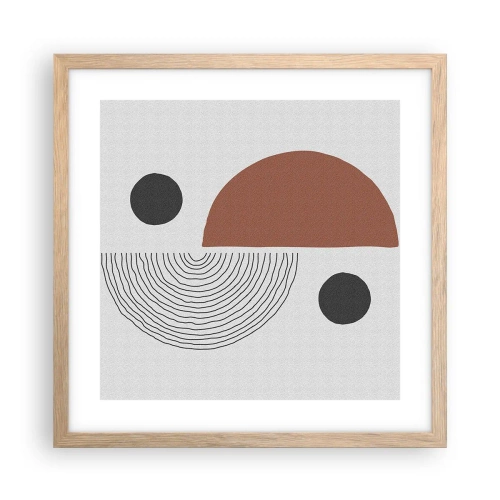 Plakat i ramme af lyst egetræ - Perfektion af hjulet - 40x40 cm