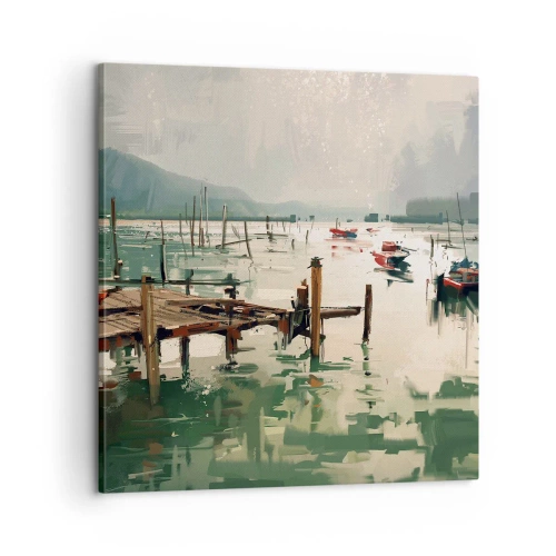 Lærredstryk - Billede på lærred - Dækket af en smeltet måne - 60x60 cm