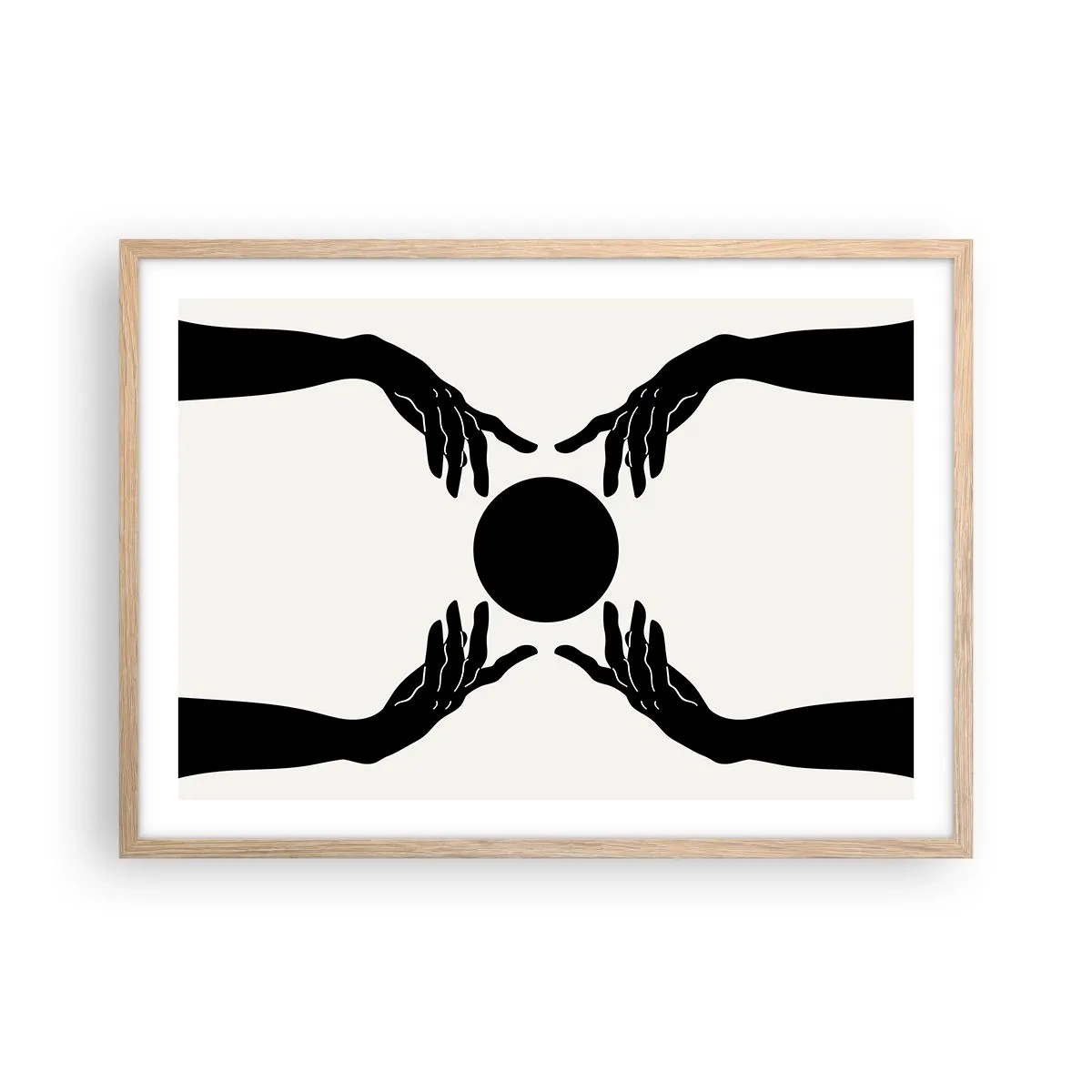 Plakat i ramme af lyst egetræ - Et hemmeligt tegn - 70x50 cm