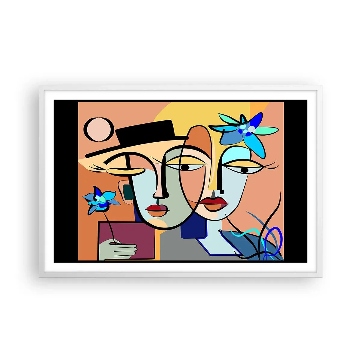 Plakat i hvid ramme - Picassos randez vous - 91x61 cm