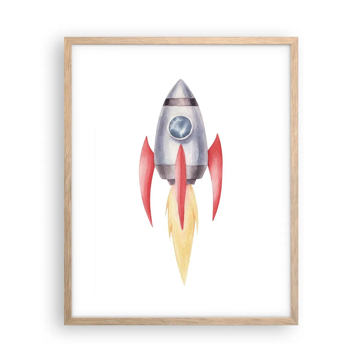 Plakat i ramme af lyst egetræ - Højere, hurtigere, længere - 40x50 cm