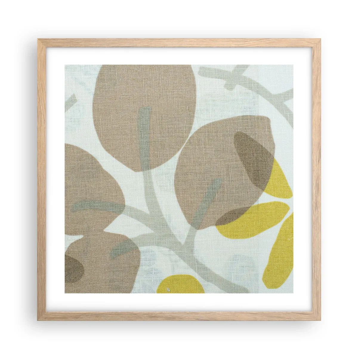Plakat i ramme af lyst egetræ - Komposition i solskinnet - 50x50 cm