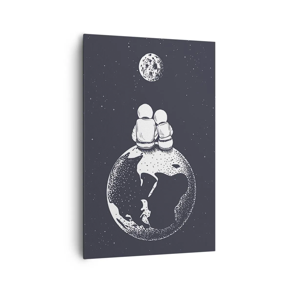 Lærredstryk - Billede på lærred - En kosmisk kærlighedshistorie - 80x120 cm