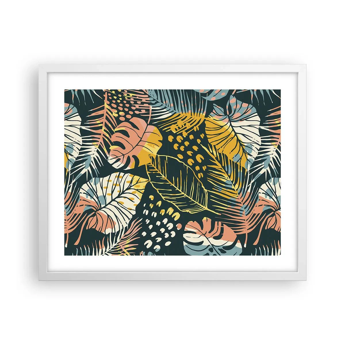 Plakat i hvid ramme - Løvrig fantasi - 50x40 cm