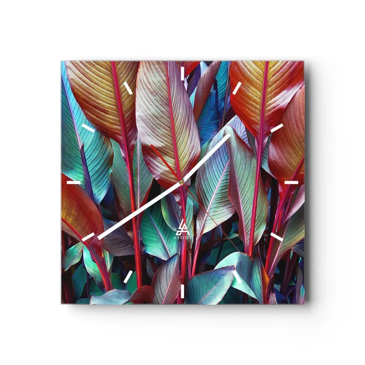 Vægur, Uret - Farverigt krat - 30x30 cm