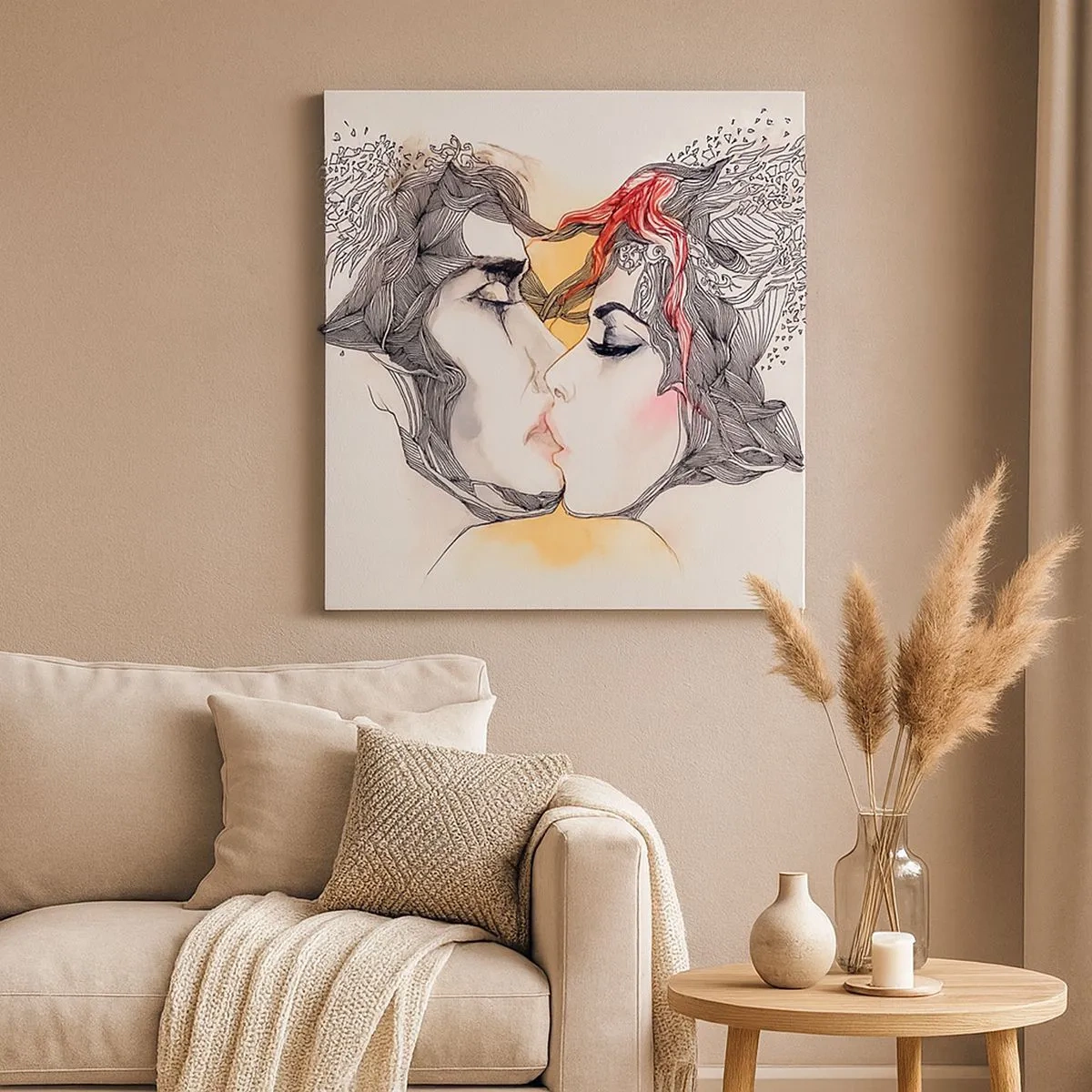 Lærredstryk - Billede på lærred - Verden eksisterer ikke - 30x30 cm