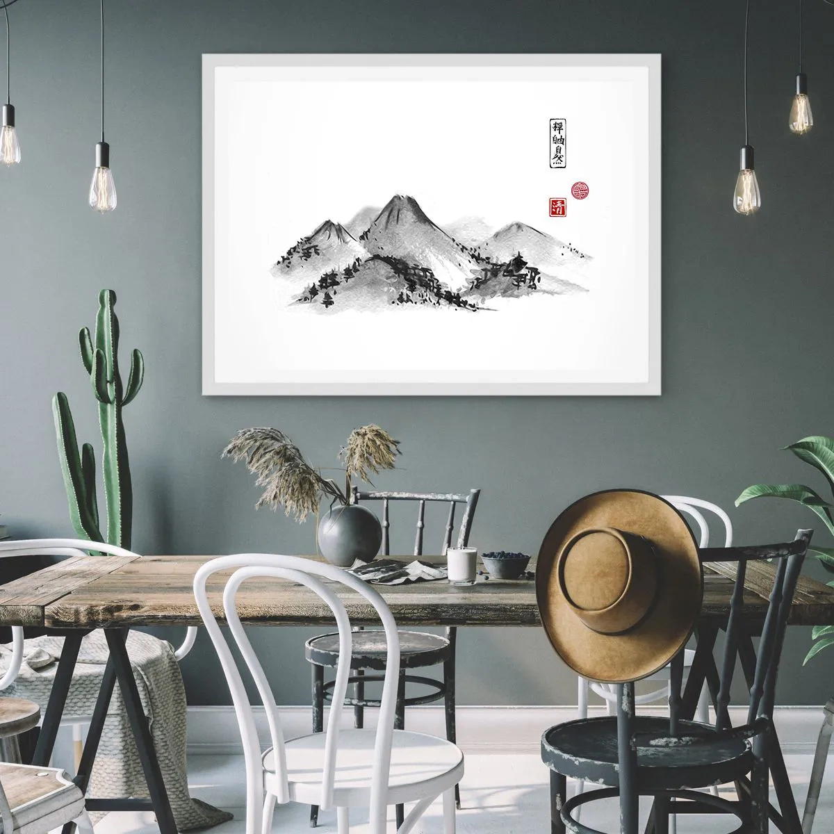 Plakat i hvid ramme - Langt væk - 91x61 cm