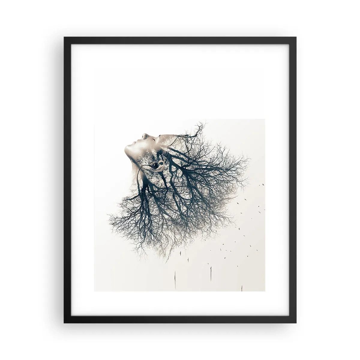Plakat i sort ramme - Lyttede til træets hvisken - 40x50 cm