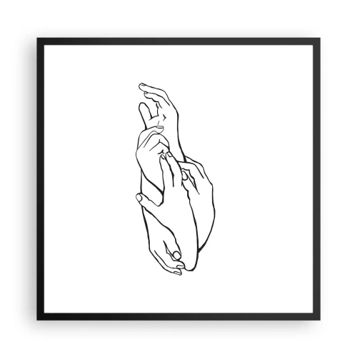 Plakat i sort ramme - God berøring - 60x60 cm