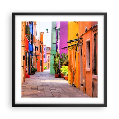 Plakat i sort ramme - Regnbue gyde - 50x50 cm