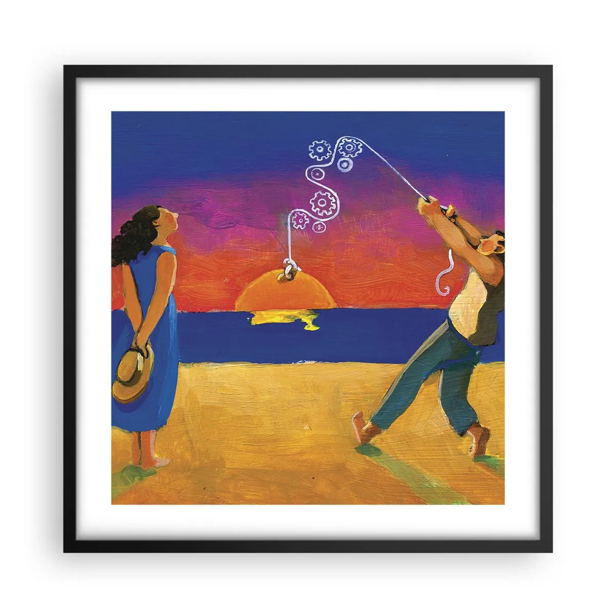 Plakat i sort ramme - Mere end en stjerne fra himlen - 50x50 cm