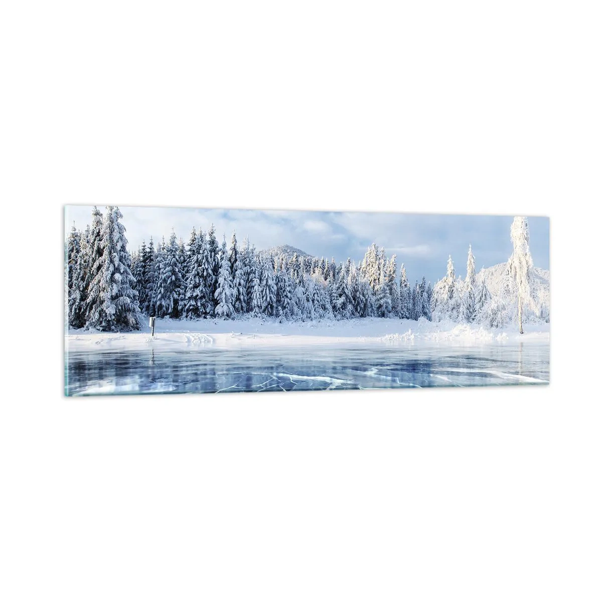 Billede på glas - En blændende og krystalklar udsigt - 90x30 cm