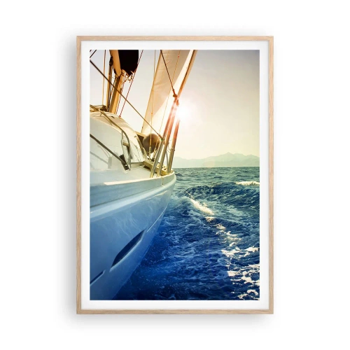 Plakat i ramme af lyst egetræ - For eventyr - 70x100 cm