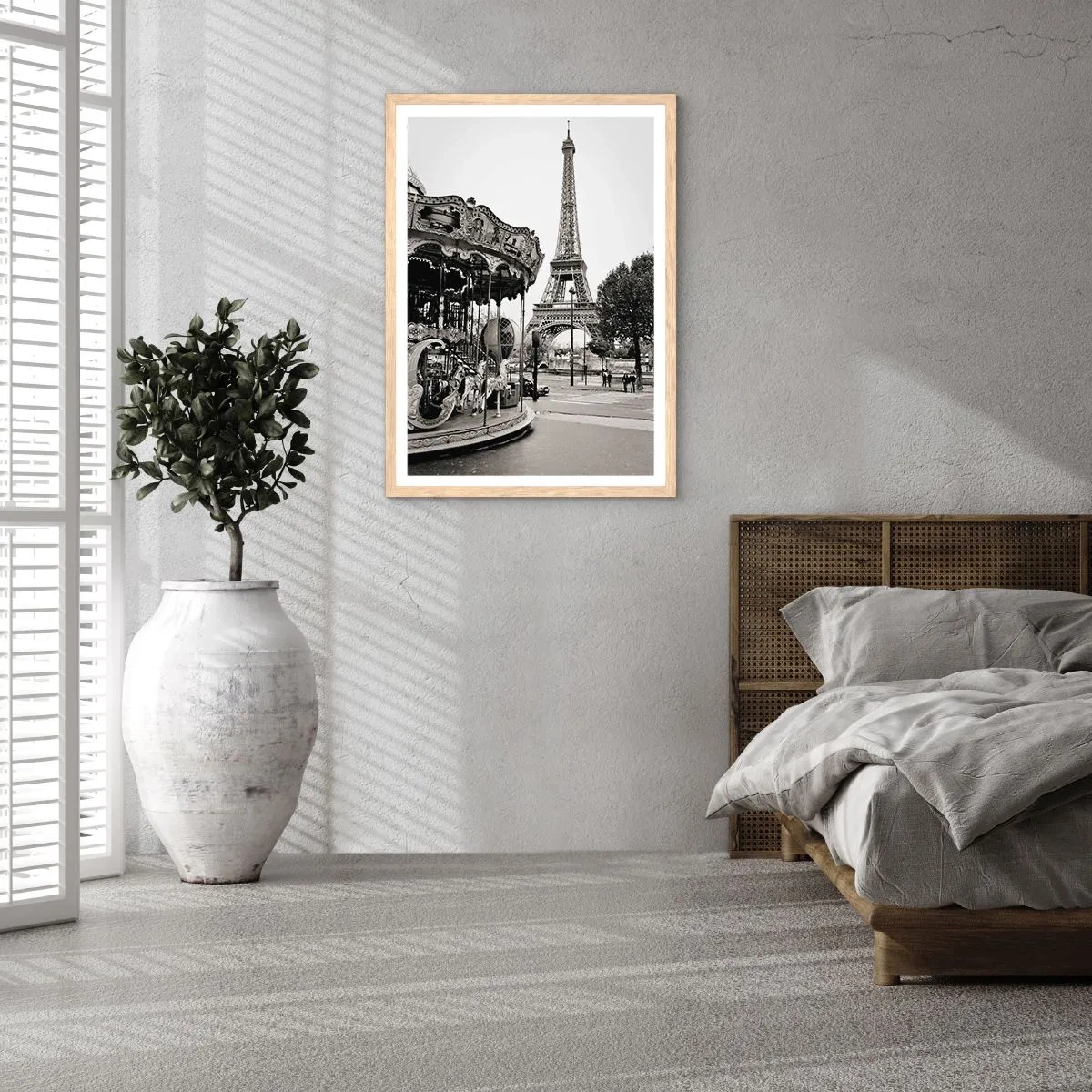 Plakat i ramme af lyst egetræ - Når der gælder sjov, er det kun i Paris - 40x50 cm