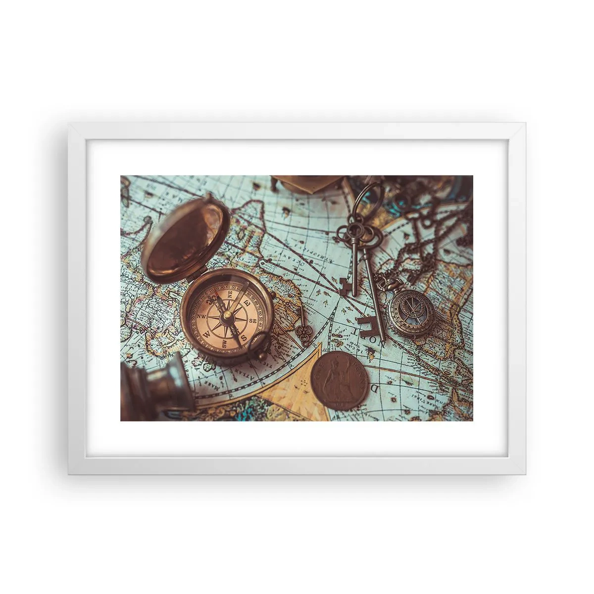 Plakat i hvid ramme - For eventyreren - 40x30 cm