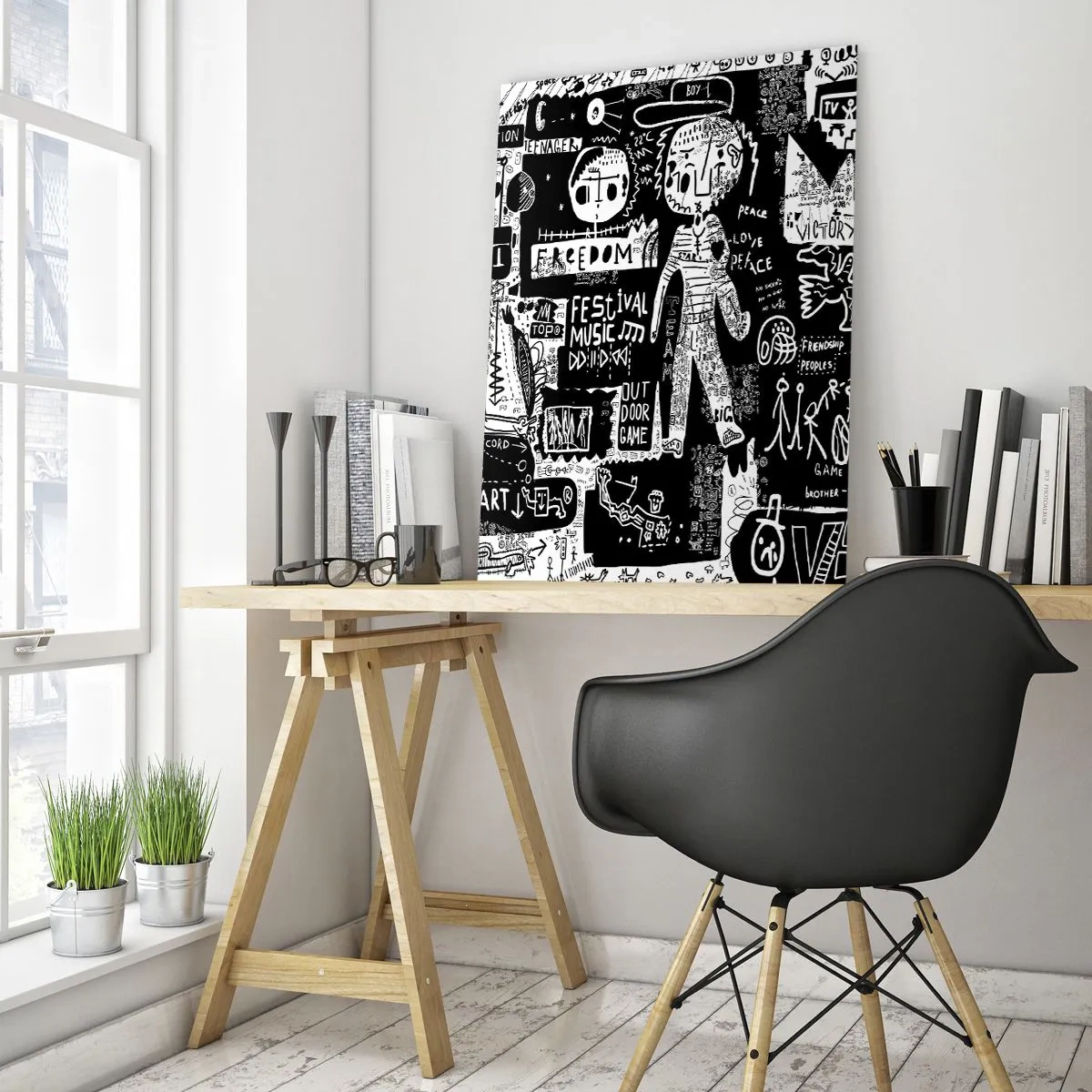 Billede på glas - Den åndelige ungdom med lov og glæde - 50x70 cm