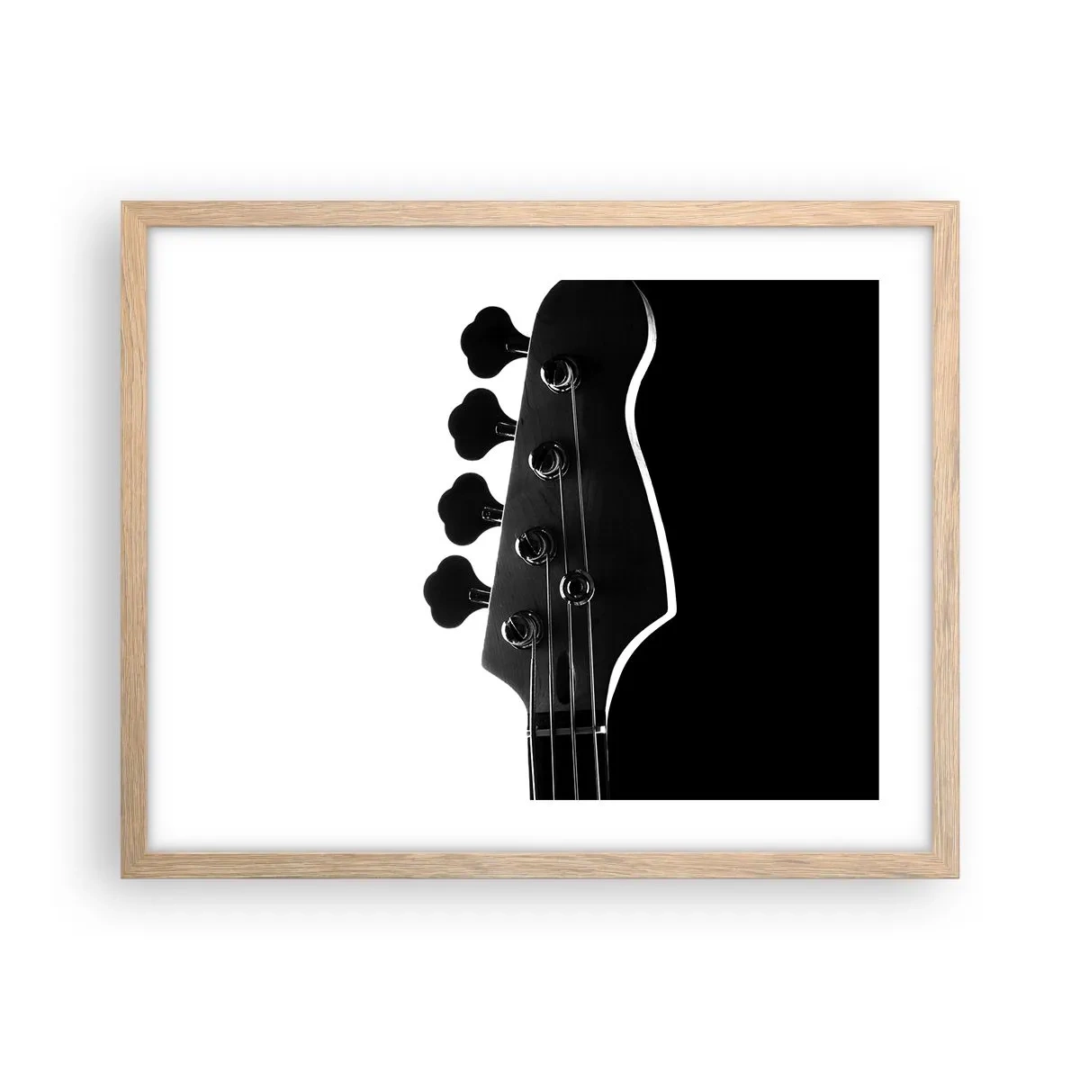 Plakat i ramme af lyst egetræ - Stilhed i klipper - 50x40 cm