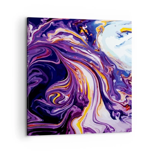 Lærredstryk - Billede på lærred - Rummets bøjning i lilla - 50x50 cm
