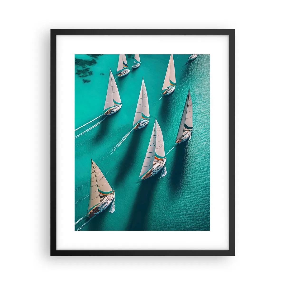 Plakat i sort ramme - Konkurrerer med vinden - 40x50 cm