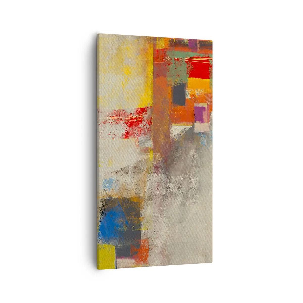 Lærredstryk - Billede på lærred - Geometri af farver - 55x100 cm