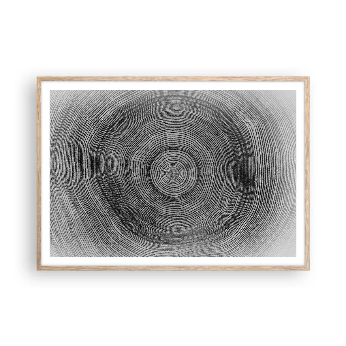 Plakat i ramme af lyst egetræ - Et tegn på tiden - 100x70 cm