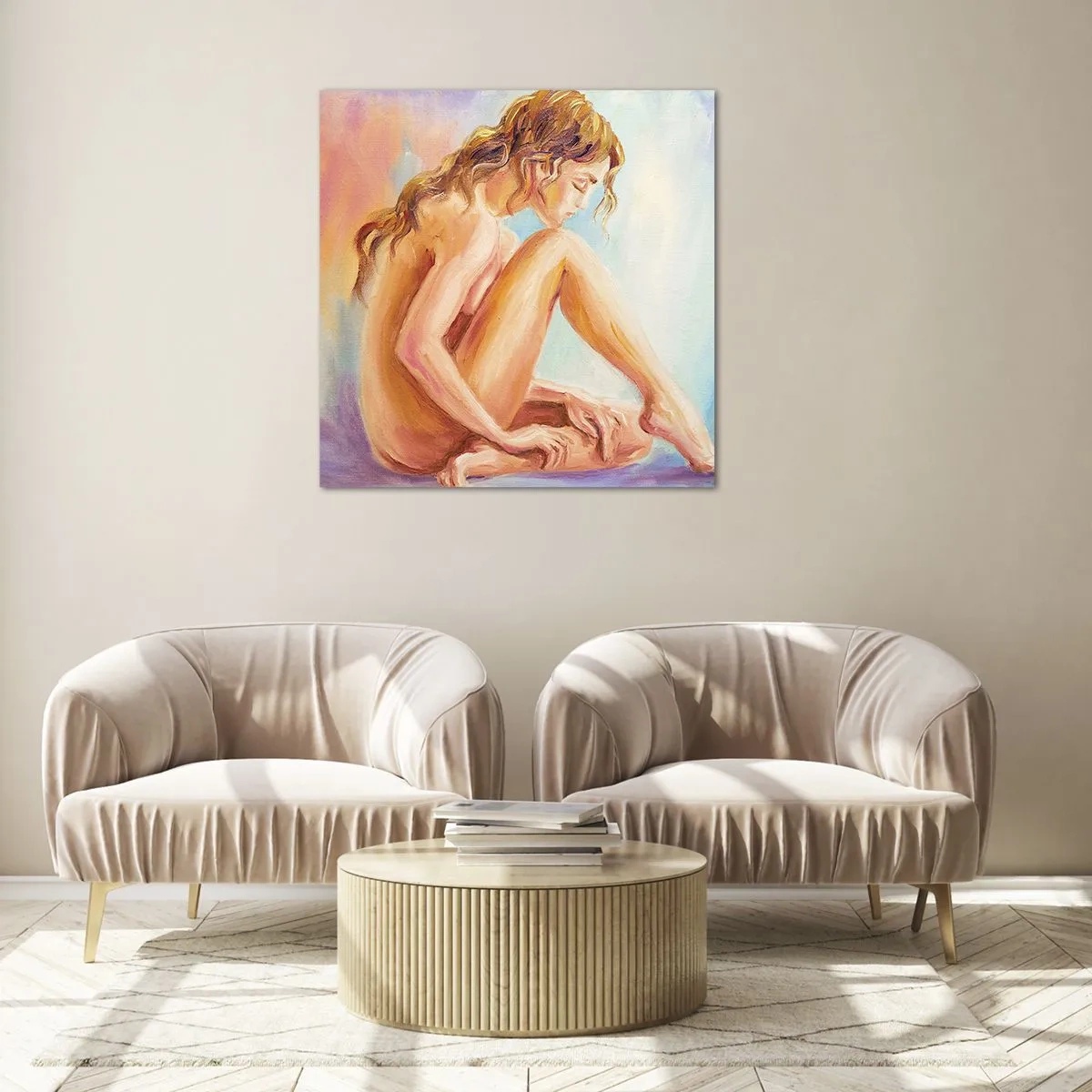 Billede på glas - Ungdomens handling - 70x70 cm