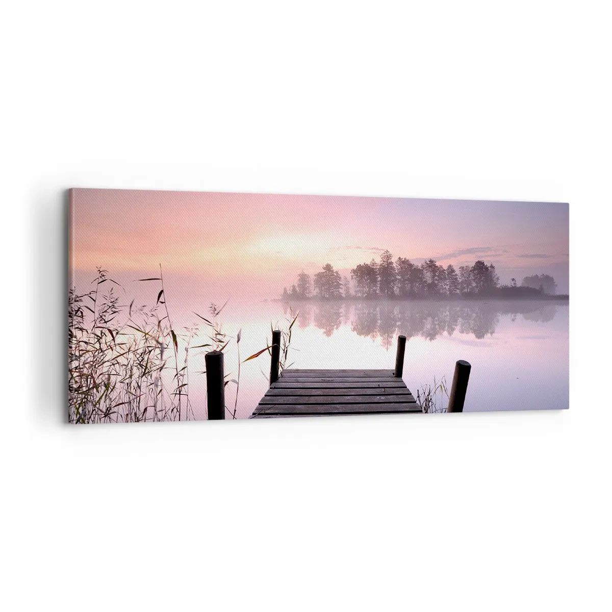 Lærredstryk - Billede på lærred - Ud af den lilla tåge... - 100x40 cm