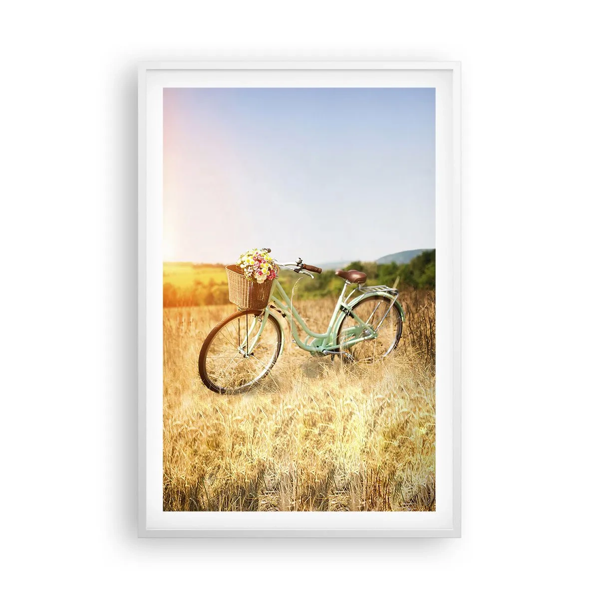 Plakat i hvid ramme - Jeg bliver her et stykke tid - 61x91 cm