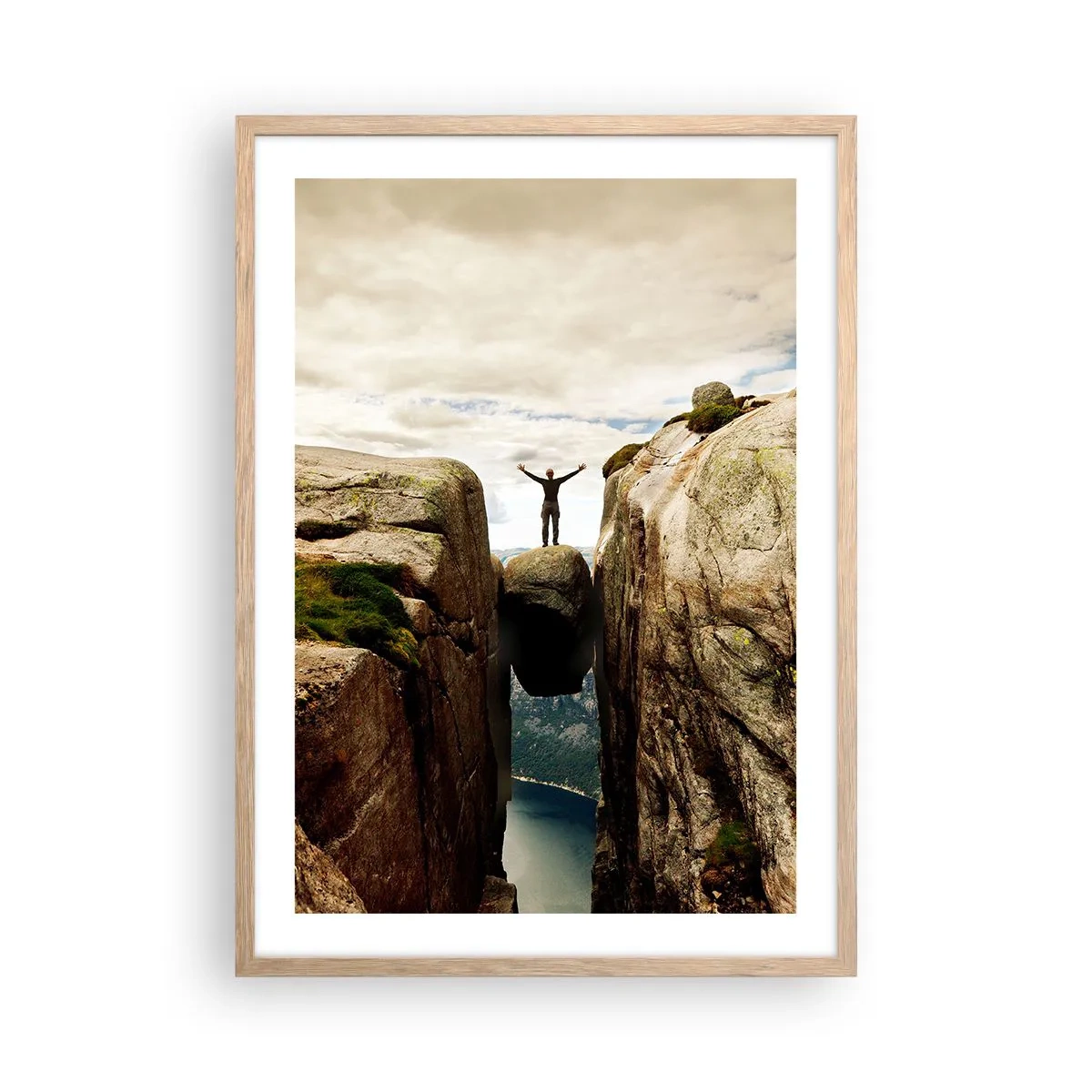 Plakat i ramme af lyst egetræ - Hvordan har jeg det! - 50x70 cm