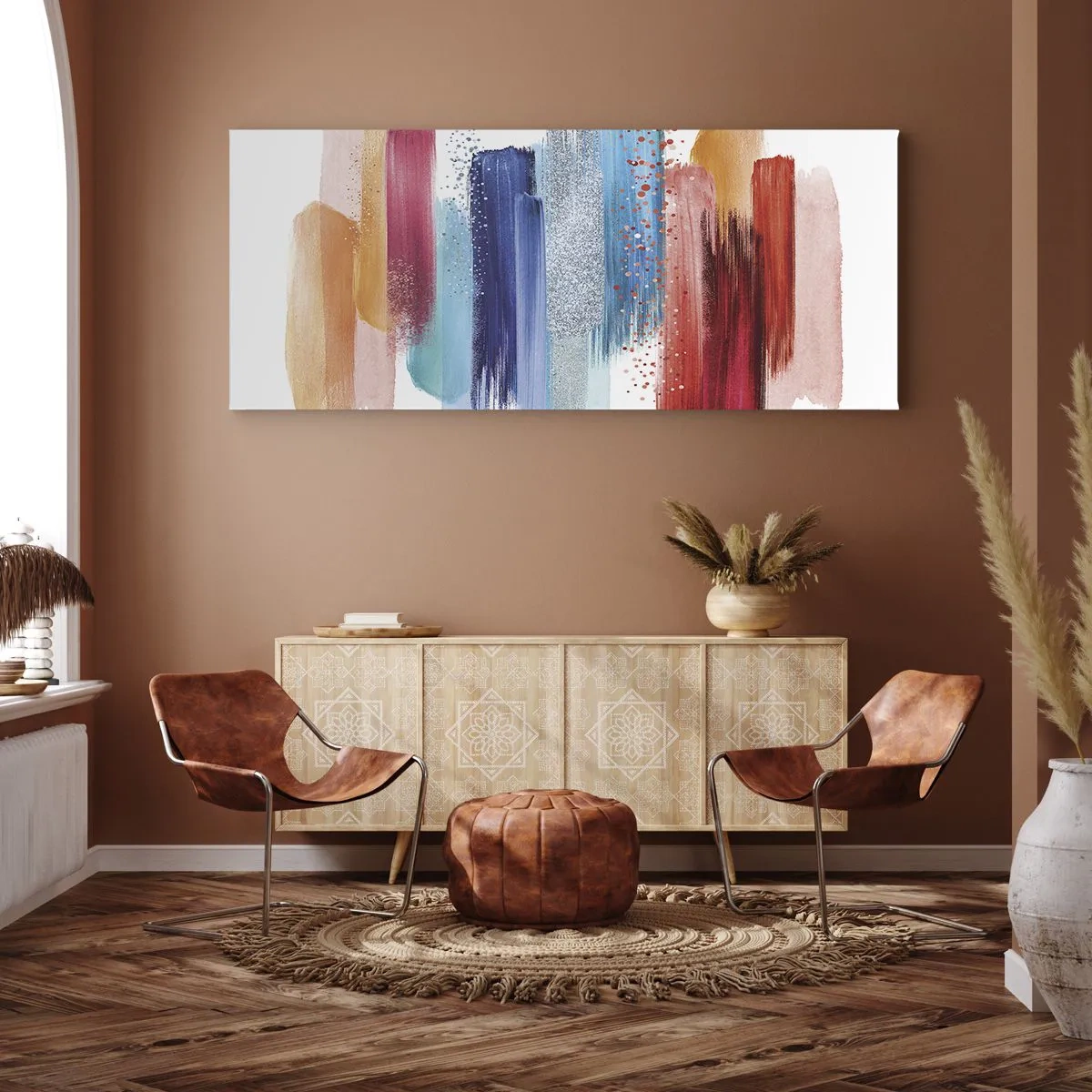 Lærredstryk - Billede på lærred - Op og ned - 100x40 cm