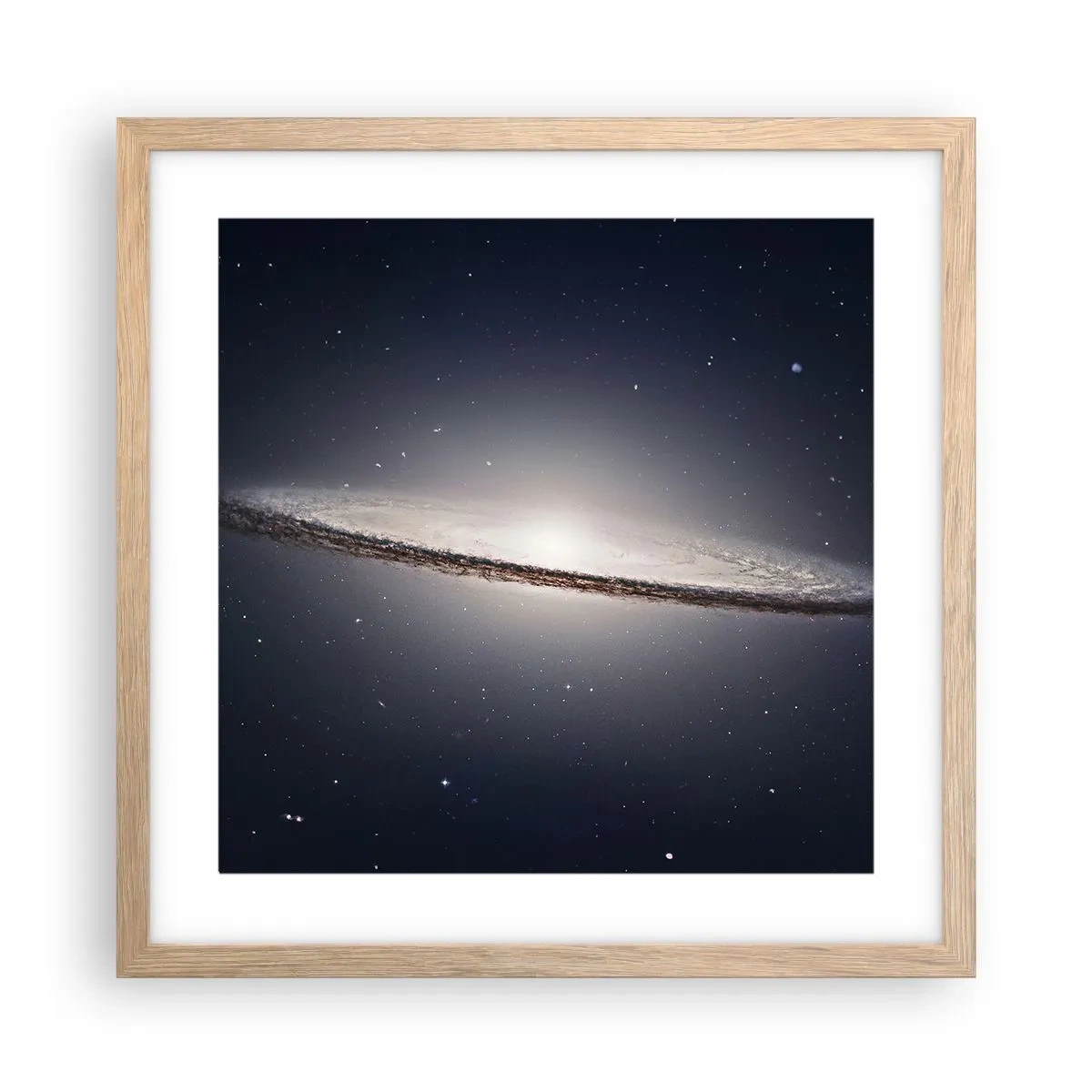 Plakat i ramme af lyst egetræ - Der var engang i en galakse langt, langt borte.... - 40x40 cm