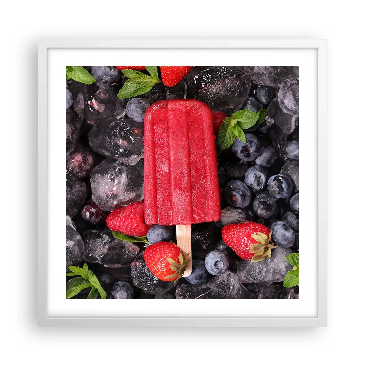 Plakat i hvid ramme - En smag af varm sommer - 50x50 cm