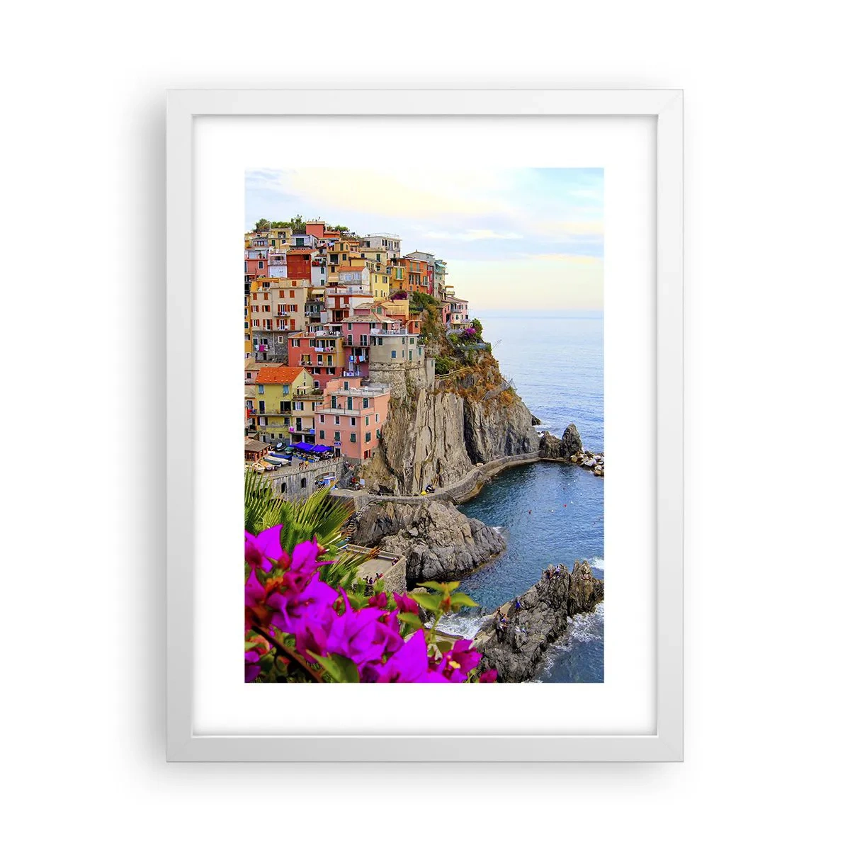 Plakat i hvid ramme - En grinende by - 30x40 cm