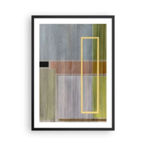 Plakat i sort ramme - Geometrisk abstraktion i dæmpede farver - 50x70cm - Lige og rolig - Moderne vægdekoration til stue og soveværelse ARTTOR