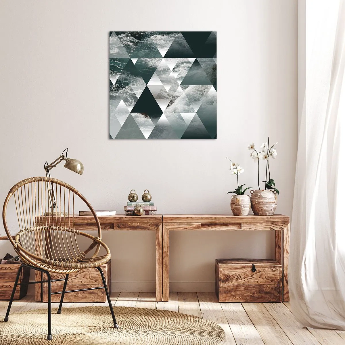 Lærredstryk - Billede på lærred - Et krystalperspektiv - 30x30 cm